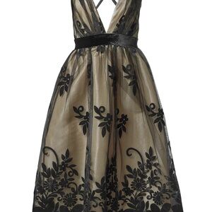 VENUS Black and Cream Floral Dress